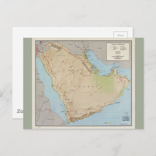 Karte der Arabischen Halbinsel (1969) (Vorne/Hinten)