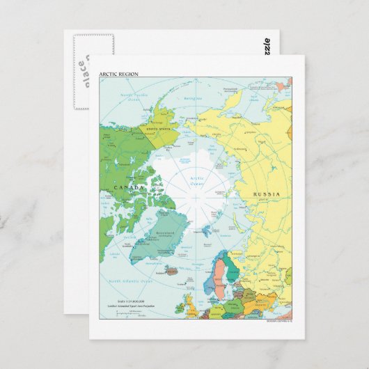 Karte der arktischen Region (Vorne/Hinten)
