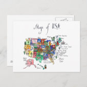 Karte der Attraktionen der USA (Vorne/Hinten)