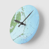 Karte der Außenbanken Runde Wanduhr (Winkel)