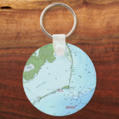 Karte der Außenbanken Schlüsselanhänger (Vorderseite)