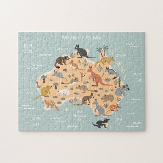 Karte der australischen Marsupials-Kinder Puzzle (Horizontal)