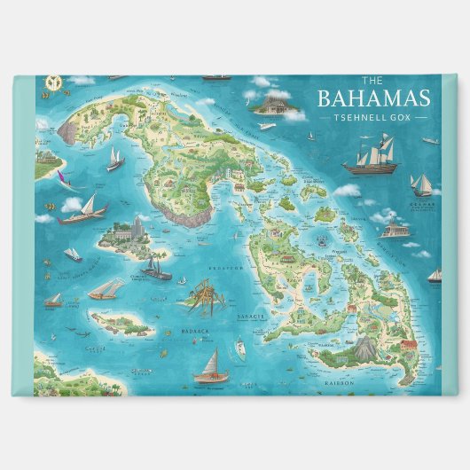 Karte der Bahamas Magnet (Vorderseite)