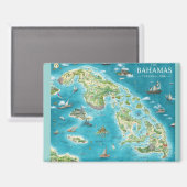 Karte der Bahamas Magnet (Vorderseite/Rückseite)
