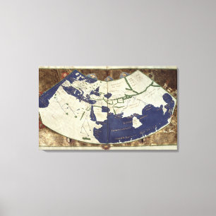 Karte der bekannten Welt, von 'Geographia Leinwanddruck
