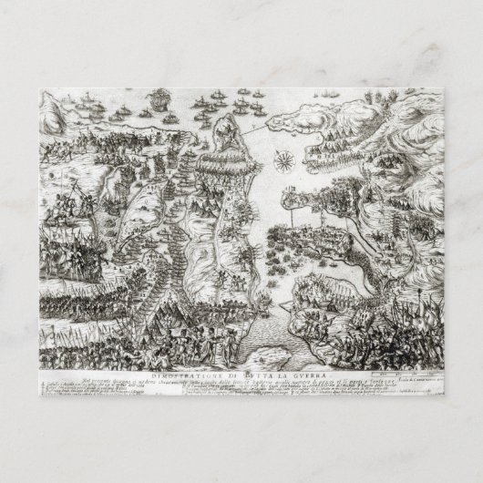 Karte der Belagerung Maltas im Jahr 1565 (Vorderseite)