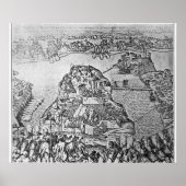 Karte der Belagerung Maltas im Jahr 1565 Poster (Vorne)