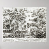 Karte der Belagerung Maltas im Jahr 1565 Poster (Vorne)