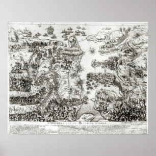 Karte der Belagerung Maltas im Jahr 1565 Poster