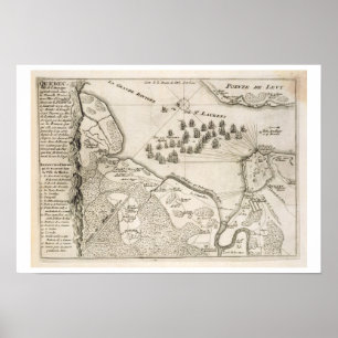 Karte der Belagerung von Quebec durch die Poster