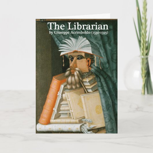 Karte: Der Bibliothekar Feiertagskarte (Vorderseite)