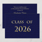 Karte der Blue and Gold Klasse 2026 (Vorne/Hinten)