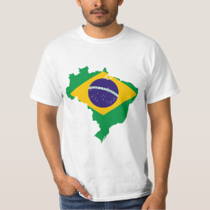 Karte der brasilianischen Flagge T-Shirt