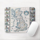 Karte der Britischen Inseln 2 Mousepad (Mit Mouse)