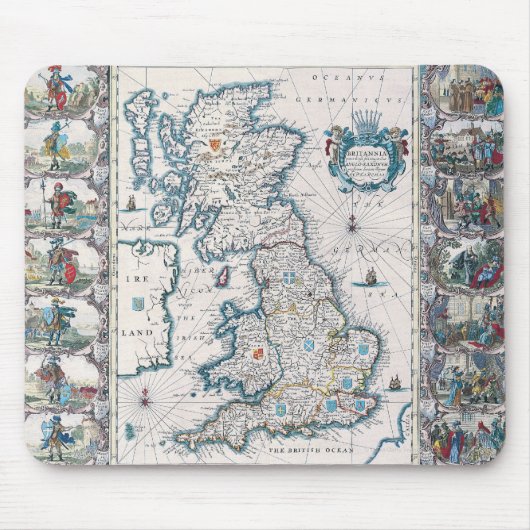 Karte der Britischen Inseln 2 Mousepad (Vorne)