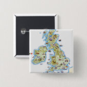 Karte der Britischen Inseln Button (Vorne & Hinten)