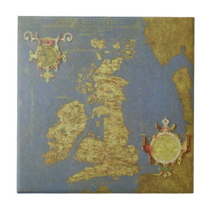 Karte der britischen Inseln des 16. Jahrhunderts Fliese
