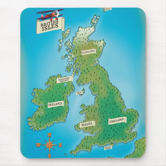 Karte der Britischen Inseln Mousepad (Vorne)