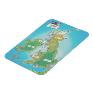Karte der Britischen Inseln (Vintage-Version) Magnet