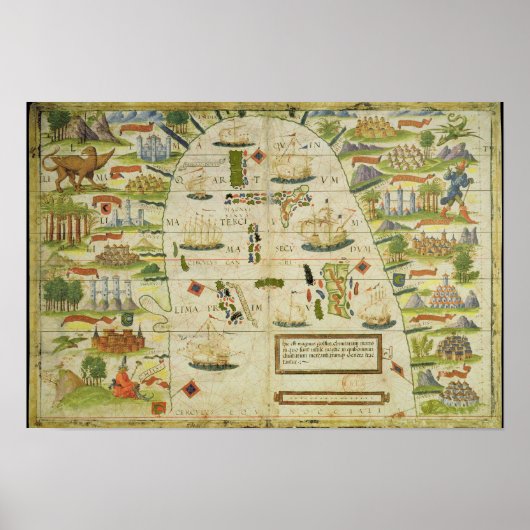 Karte der China, Faksimile von 'Miller Atlas' Poster (Vorne)