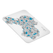 Karte der China | Kristall-Diamant-Artwork Magnet (Rechte Seite)