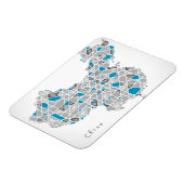 Karte der China | Kristall-Diamant-Artwork Magnet (Linke Seite)