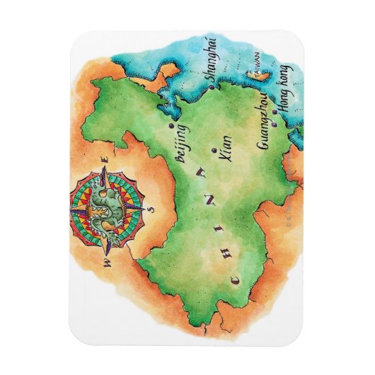 Karte der China Magnet (Vertikal)
