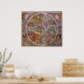 Karte der Christlichen Sternbilder, Südliche Himme Poster (Küche)