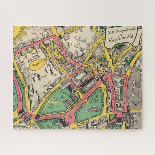 Karte der Coronation Route, London, England Puzzle (Horizontal)