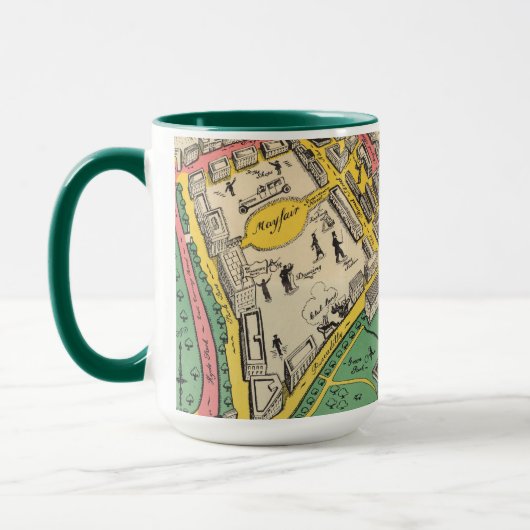 Karte der Coronation Route, London, England Tasse (Links)