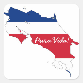 Karte der Costa Rica Quadratischer Aufkleber