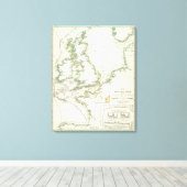 Karte der deutschen Meere Leinwanddruck (Insitu (Holzboden))