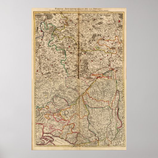 Karte der deutschen Wälder Poster (Vorne)