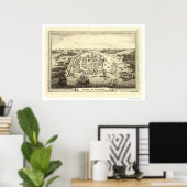 Karte der Dominikanischen Republik durch C.F. Frit Poster (Heimbüro)