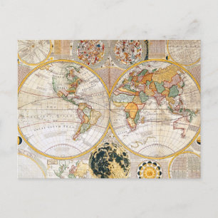 Karte der doppelten Hemisphäre aus dem 18. Jahrhun