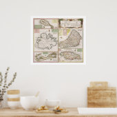 Karte der englischen Kolonien in der Karibik, Pub. Poster (Küche)