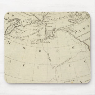 Karte der Entdeckungen von Cook und Clerke 2 Mousepad