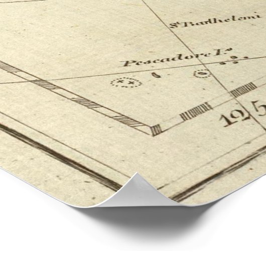 Karte der Entdeckungen von Cook und Clerke 2 Poster (Ecke)