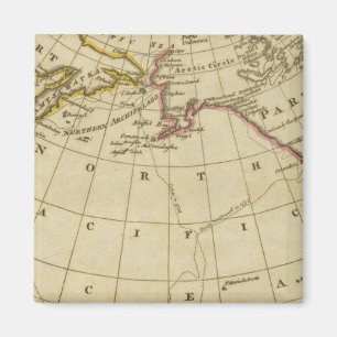 Karte der Entdeckungen von Cook und Clerke Magnet