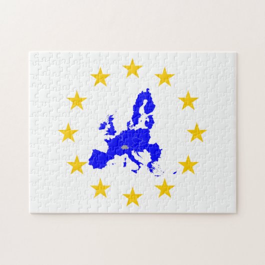 Karte der Europäischen Gewerkschaft mit Sternenkre Puzzle (Horizontal)