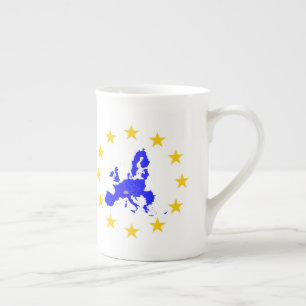 Karte der Europäischen Union mit Sternenkreis Porzellantasse