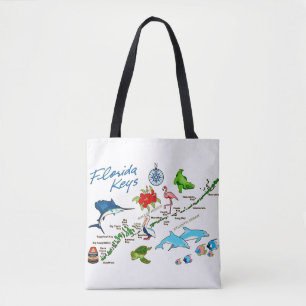 Karte der Florida Keys auf Schulterhöhe Tasche