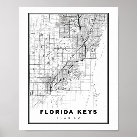 Karte der Florida Keys Poster (Vorne)