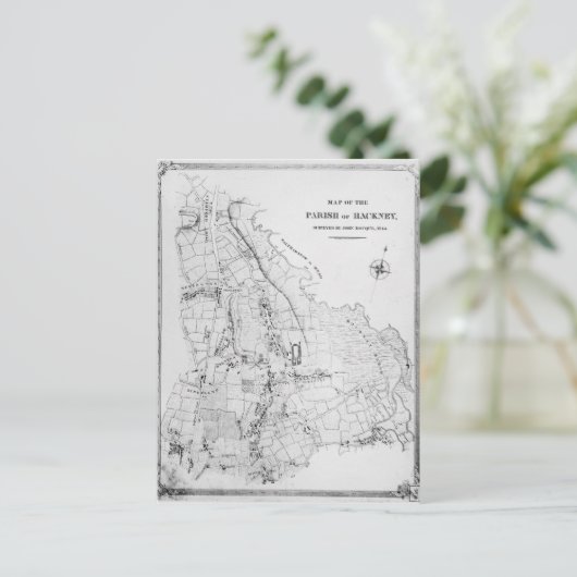 Karte der Gemeinde Hackney (Stehend Vorderseite)