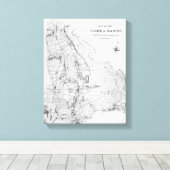 Karte der Gemeinde Hackney Leinwanddruck (Insitu (Holzboden))