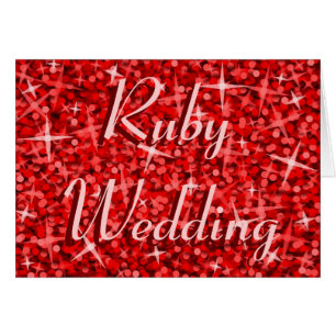 Karte der Glitz-rote "karminroten Hochzeit"