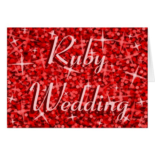 Karte der Glitz-rote "karminroten Hochzeit" (Vorderseite (Horizontal))