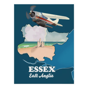 Karte der Grafschaft Essex Poster