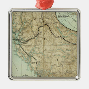 Karte der Grand Trunk Pacific Railway Ornament Aus Metall