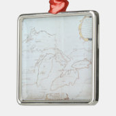 Karte der Great Lakes Ornament Aus Metall (Links)